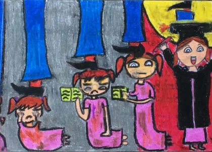 Children's art entry used for the corporal punishment resource