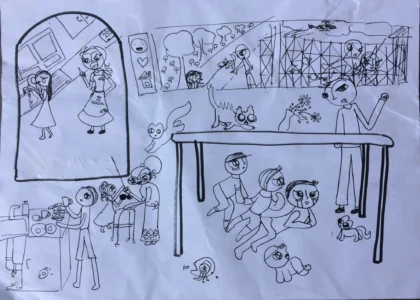 Children's art entry used for the Happier and Safer Education resource