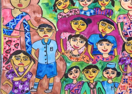Children's art entry used for the child-friendly language resource