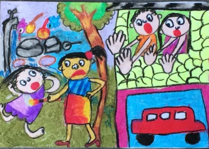 Children's art entry used for the protection report resource